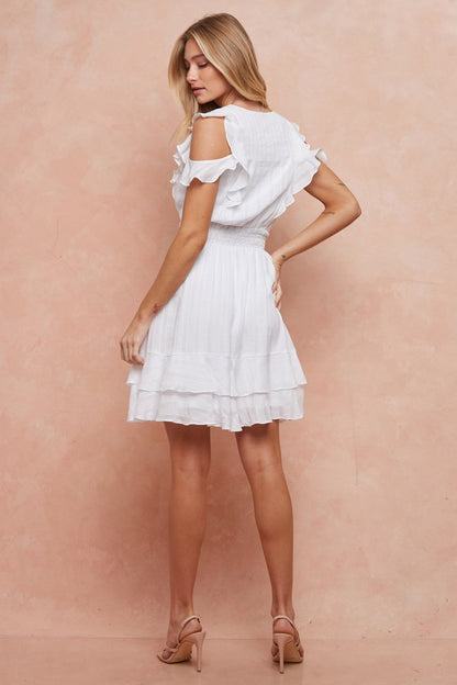 Short Off Shoulder Ruffle Dress